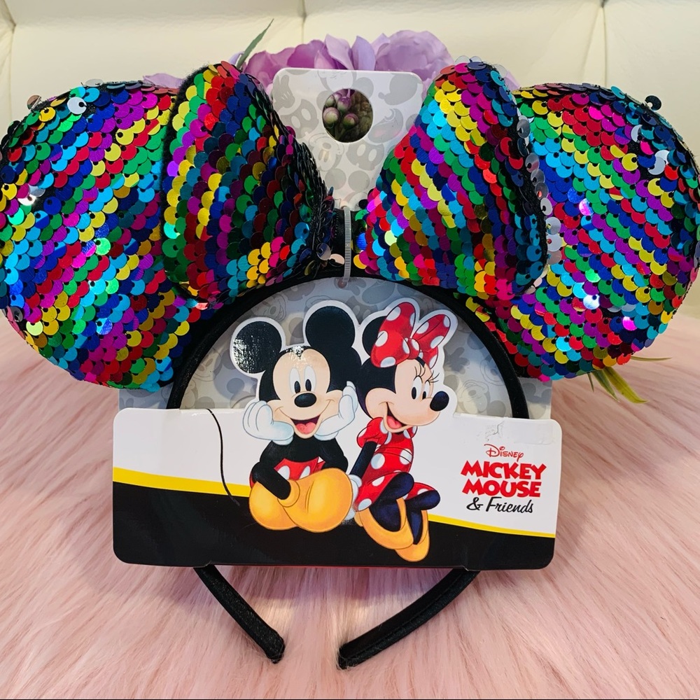 Disney Minnie Mouse Sequin Bow Ears Headband
